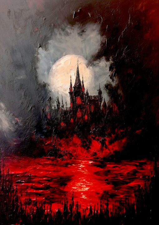 The Void of Darkness An Eerie Oil Painting for Gothic Home Decor - Image 4