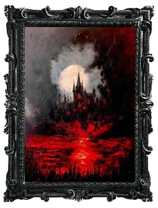 The Void of Darkness An Eerie Oil Painting for Gothic Home Decor - Image 2