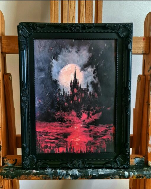 The Void of Darkness An Eerie Oil Painting for Gothic Home Decor - Image 3