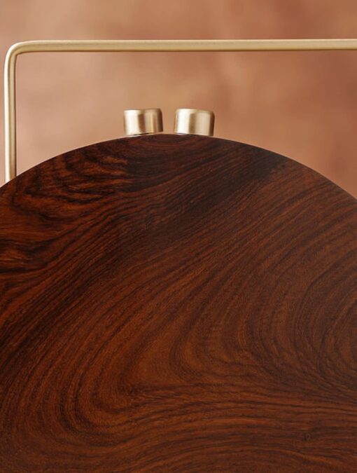 Exquisite Brown Handcrafted Wooden Clutch A Timeless Accessory for Special Occasions - Image 5