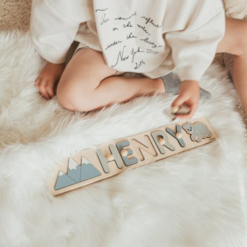 Personalized Name Puzzle Montessori Toy for Toddlers, Nursery Decor, and Baby Shower Gift - Image 2