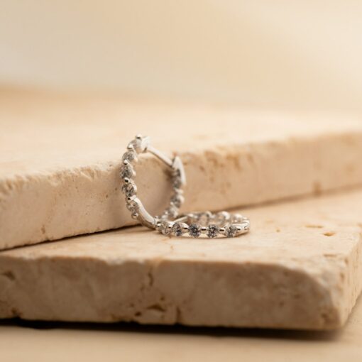 Sparkling Embrace Caitlyn Minimalist's Inside Out Diamond Huggies - Image 6
