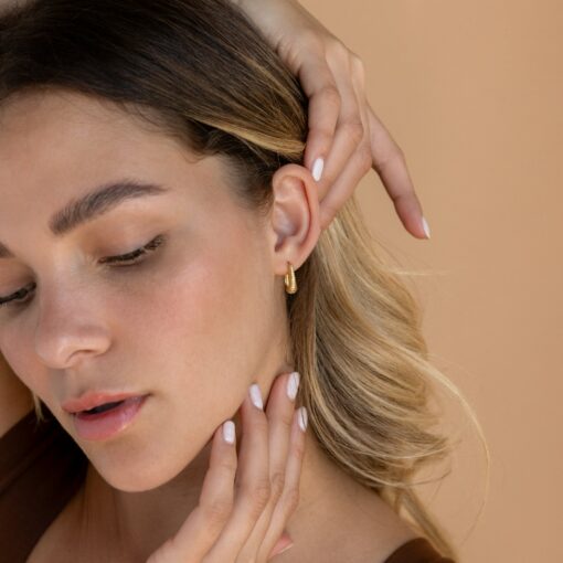 Ribbed Hoop Earrings Bold Geometric Statement Jewelry for a Chic Look - Image 5