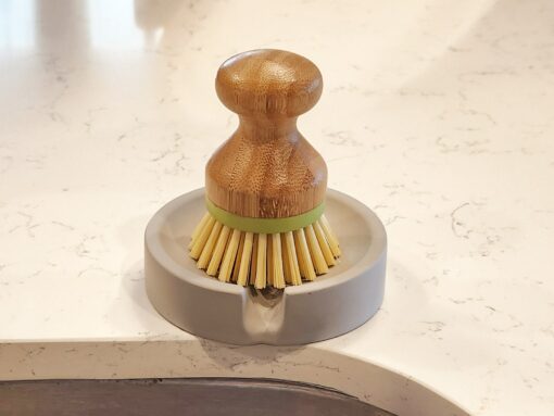 Concrete Haven Self-Draining Scrub Brush Holder for a Pristine Kitchen - Image 2