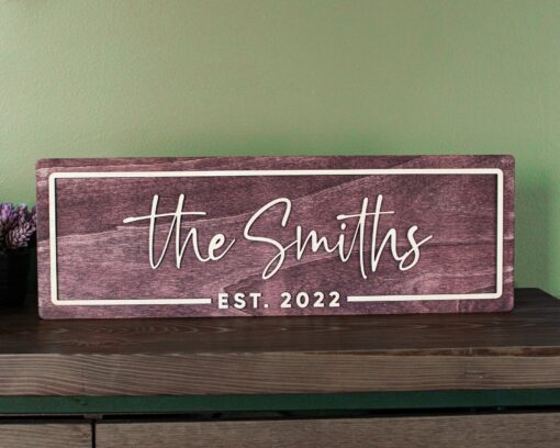 Personalized Family Name Sign Rustic Wood Decor for Weddings, Housewarmings, and Bridal Showers - Image 2