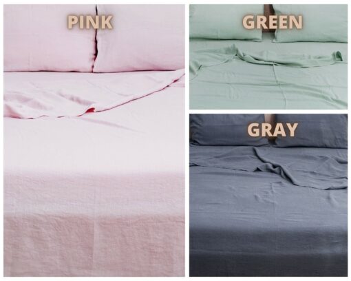 Organic Queen Linen Sheets Luxurious Comfort in a Rainbow of Hues - Image 3