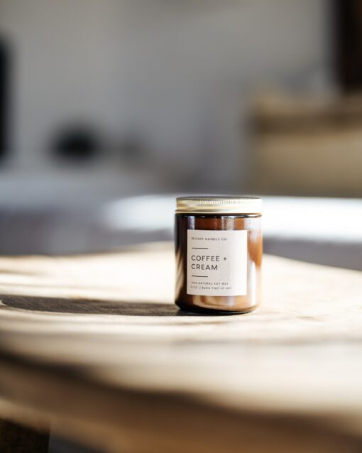Indulge in the Aromatic Embrace of Freshly Brewed Coffee Non-Toxic Soy Candle in an Amber Jar - Image 2