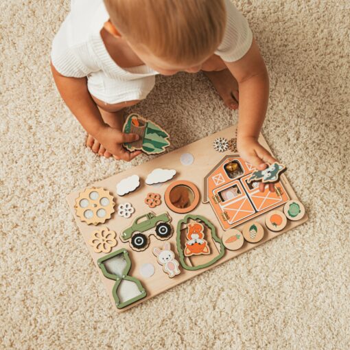 Personalized Sensory Busy Board A Woodland Adventure for Curious Toddlers - Image 3