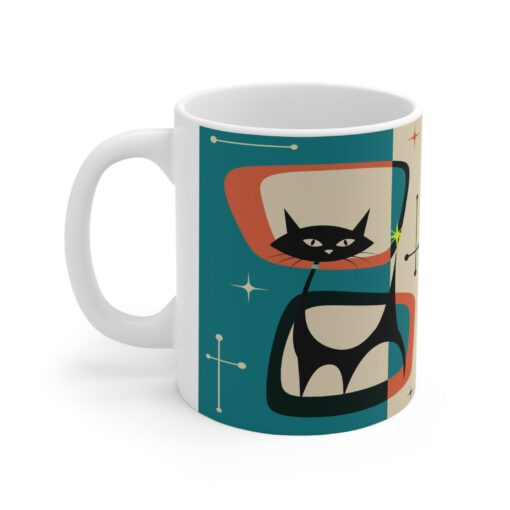 Atomic Black Cat Mug A Purrfectly Mid-Century Modern Addition to Your Morning Ritual - Image 3