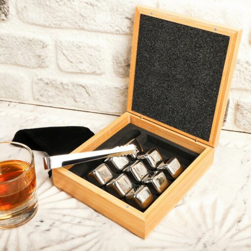Personalized Bamboo Whiskey Stone Set Elevate Your Home Bar Experience - Image 5