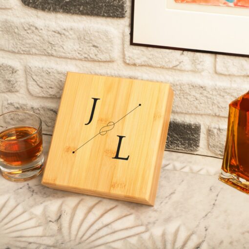 Personalized Bamboo Whiskey Stone Set Elevate Your Home Bar Experience - Image 2