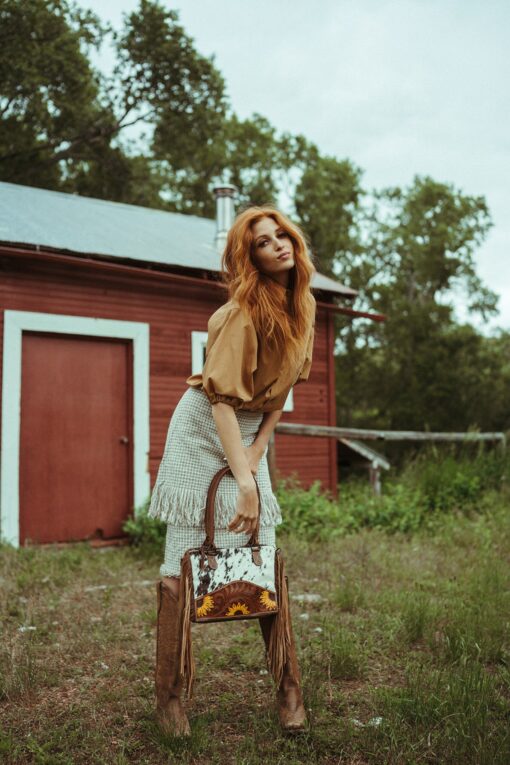 The Avery Sunflower Purse Concealed Carry Haute Southern Hyde by Beth Marie Exclusive Cowhide - Image 3