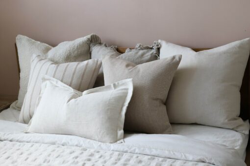 Plush Comfort Orla Flange Edge Cream/Sand Cushion with Duck Feather Pad - Image 6