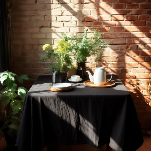 Linen Tablecloth 41 Colors | Natural Linen Rectangle Tablecloth | Handmade Tablecloth for Kitchen & Dining Room - Image 2
