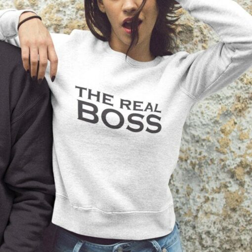 Fall Fashion's Power Couple The Boss & Real Boss Sweatshirts - A Unique Birthday Gift - Image 3