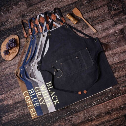Personalized Canvas Apron Embroidered Custom Gift for Kitchen, Workshop, Barbeque, or Bartending - Image 4