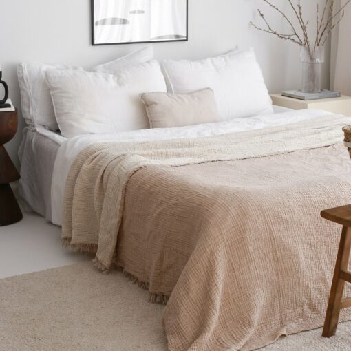 Oversized King Muslin Bedspread Luxurious Gauze Cotton Throw Blanket for Summer Comfort - Image 6