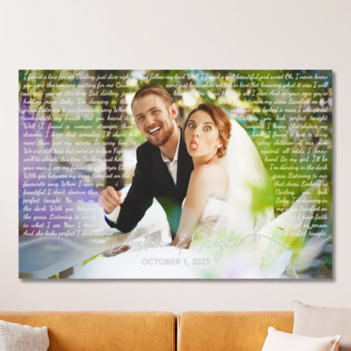 Personalized Wedding Song Lyrics Canvas Print Immortalize Your First Dance Memories - Image 2