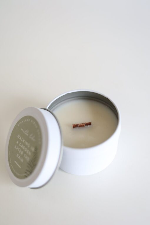 Immerse Yourself in Nature's Embrace Walking In A Garden After The Rain Candle Tin - Image 3