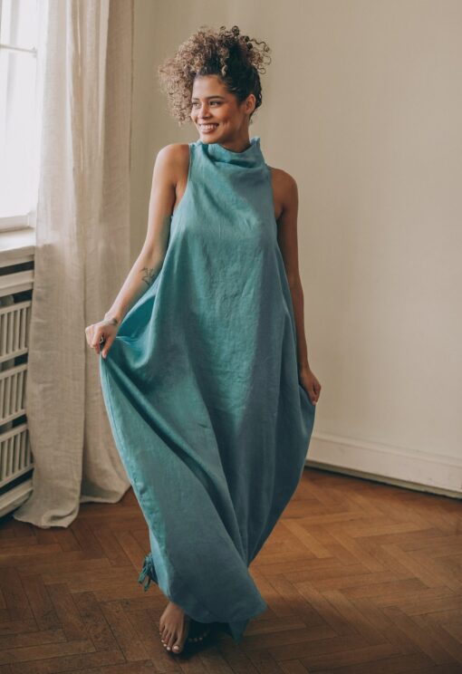 Breezy Linen Maxi Dress Elevate Your Summer Style with Comfort and Elegance - Image 3