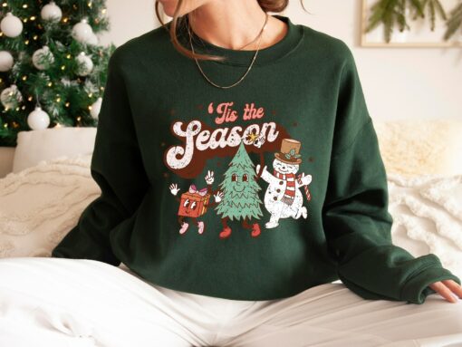 Deck the Halls with Festive Cheer Tis the Season Christmas T-shirt - Image 4