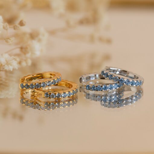 Captivating Aquamarine Huggies Embrace the Ocean's Embrace with Caitlyn Minimalist's ER376 - Image 3