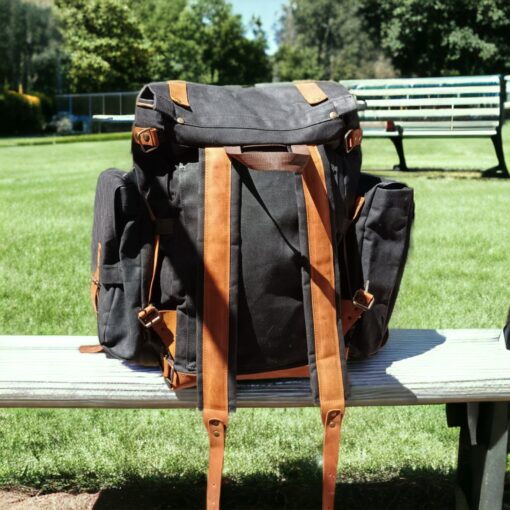 Handmade Bushcraft Backpack Your Ultimate Outdoor Companion with Detachable Pockets and Axe/Tripod Holder - Image 6