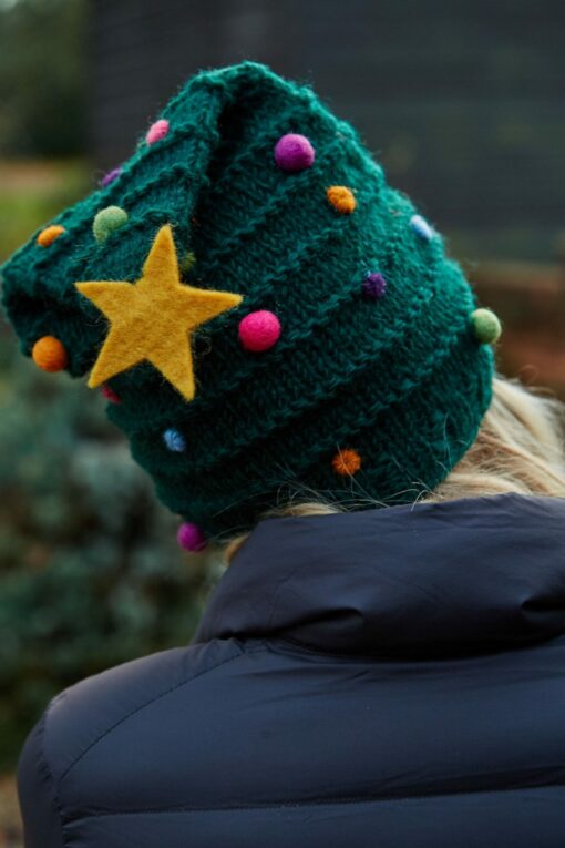 Hand Knitted Christmas Tree Hat The Perfect Festive Accessory for the Holidays - Image 3