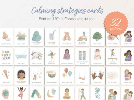 41 Calming Corner Flashcards Empowering Kids with Calming Strategies and Emotional Regulation - Image 4