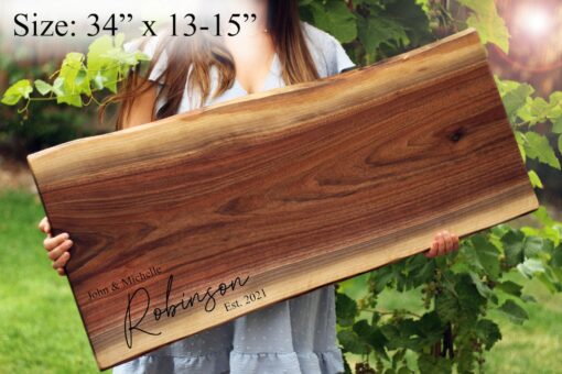 Personalized Extra Large Charcuterie Board Engrave Your Memories on a Live Edge Walnut Masterpiece - Image 4