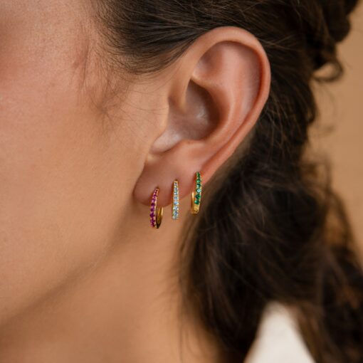 Birthstone Huggie Hoops Celebrate Your Birth Month with CaitlynMinimalist - Image 5