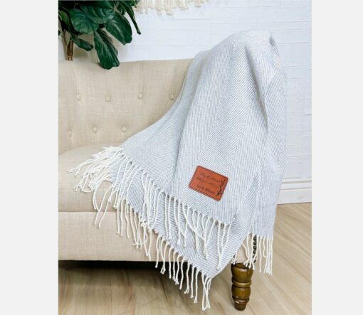 Cozy Farmhouse Herringbone Throw Personalize Your Comfort with Style - Image 5