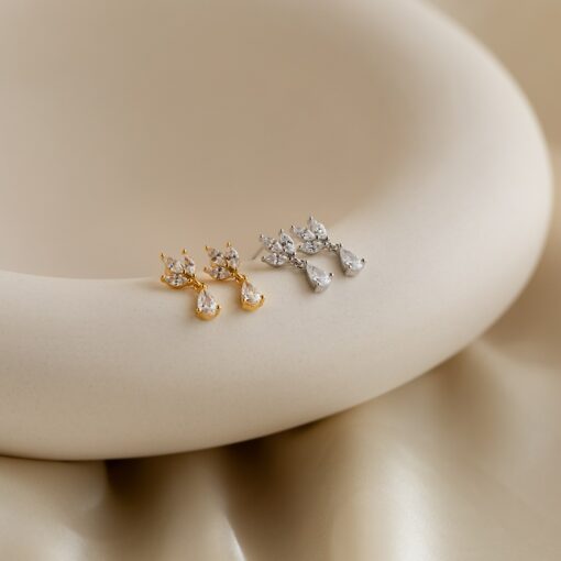 Captivating Marquise Diamond Drop Earrings Minimalist Elegance for Brides and Bridesmaids (ER343) - Image 6
