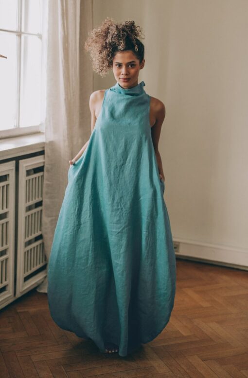 Breezy Linen Maxi Dress Elevate Your Summer Style with Comfort and Elegance - Image 2