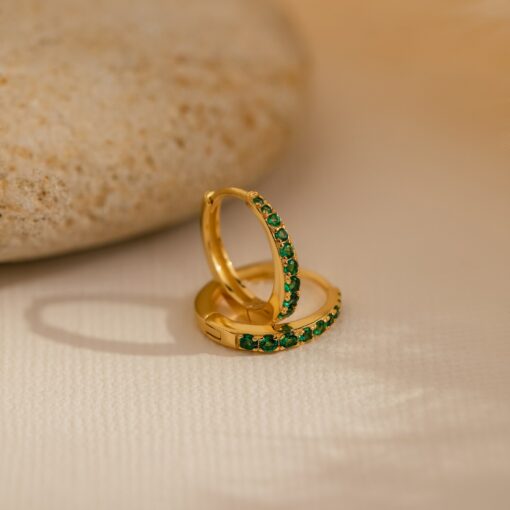 Birthstone Huggie Hoops Celebrate Your Birth Month with CaitlynMinimalist - Image 4