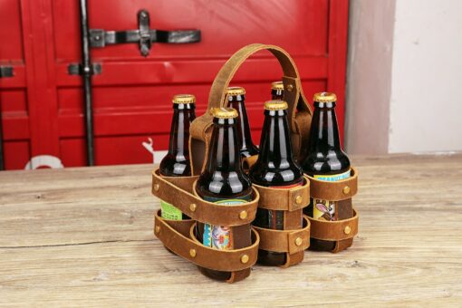 Premium Leather 6-Pack Bike Beer Holder The Ultimate Cycling Companion - Image 4