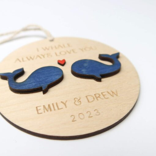 Personalized Whale Couple Ornament 2024 I Whale Always Love You, Anniversary Keepsake - Image 4