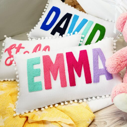 Personalized Name Punch Needle Pillow A Cherished Keepsake for Little Ones - Image 4