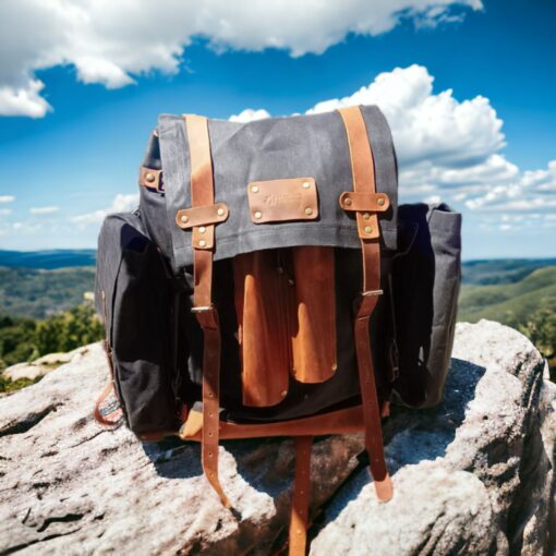 Handmade Bushcraft Backpack Your Ultimate Outdoor Companion with Detachable Pockets and Axe/Tripod Holder - Image 4