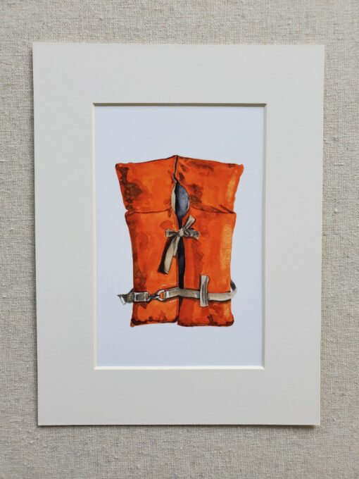Watercolor Life Jacket Art Print Coastal Charm for Your Home - Image 2