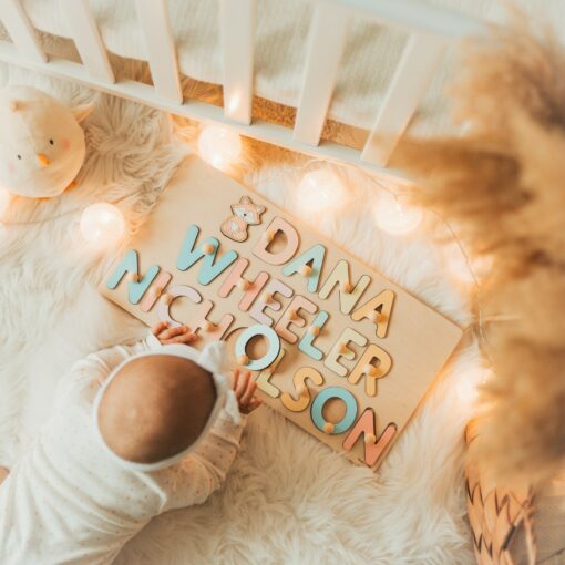 Personalized Wooden Name Puzzle Montessori Toy for Toddlers, Baby Shower Gift, Baptism Keepsake, First Christmas Present - Image 6