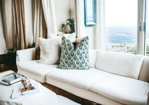 Chloe Birchcloth Throw Pillow Cover Geometric Modernity in Navy, Teal, Lime, and Ivory - Image 2