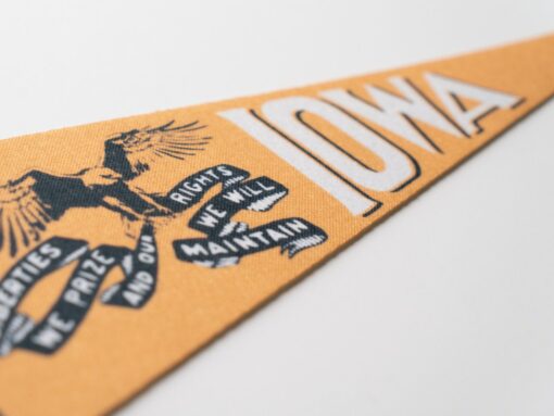 Iowa Felt Pennant Hawkeye Pride, Unfurled - Image 2