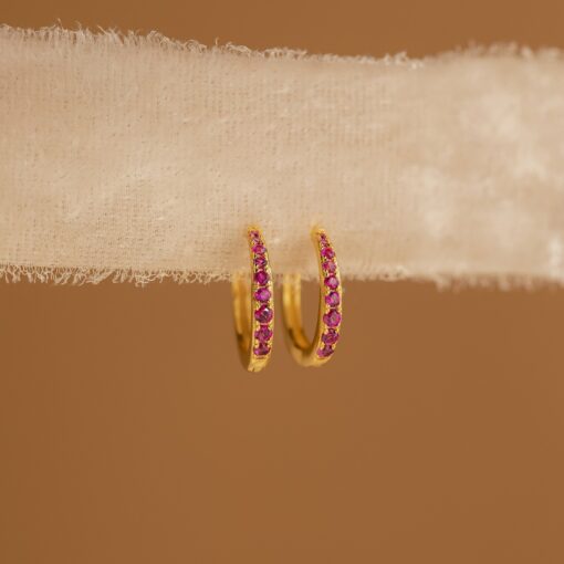 Birthstone Huggie Hoops Celebrate Your Birth Month with CaitlynMinimalist - Image 2