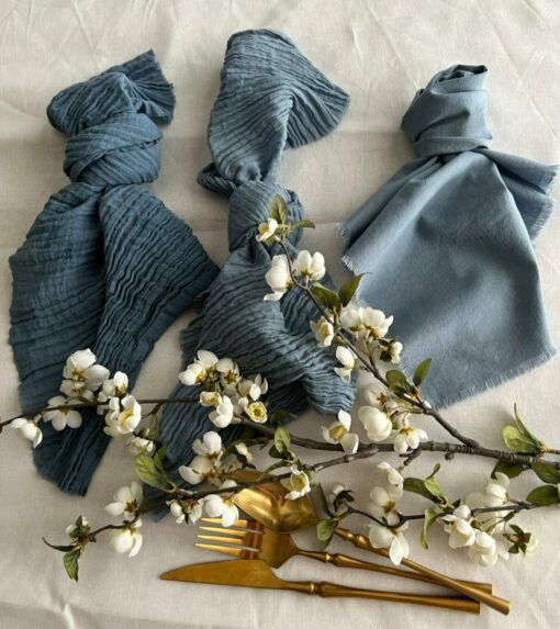 Rustic Elegance Olive Green Boho Cheesecloth Napkins for Unforgettable Weddings and Farm-to-Table Gatherings - Image 2