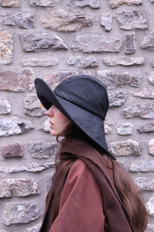 Black British Waxed Cotton Rainhat The Perfect Autumn Accessory - Image 4