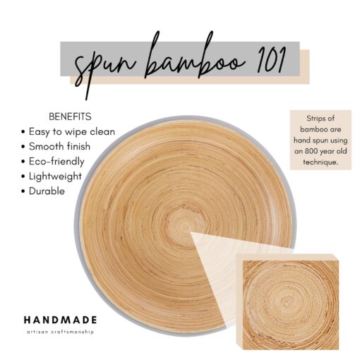 Fruitful Elegance Spun Bamboo Bowl for Kitchen Counter, Serving, and Display - Image 3