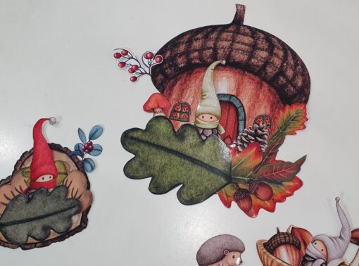 Acorn House Printable Play Set Build a Fairy Land, DIY Paper Craft for Kids, Pretend Play, Animal Puppets, Paper Doll House - Image 3