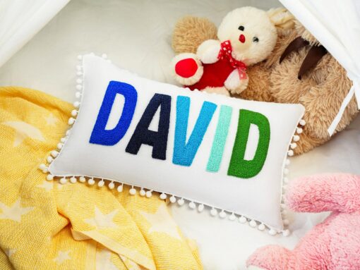 Personalized Name Punch Needle Pillow A Cherished Keepsake for Little Ones - Image 5