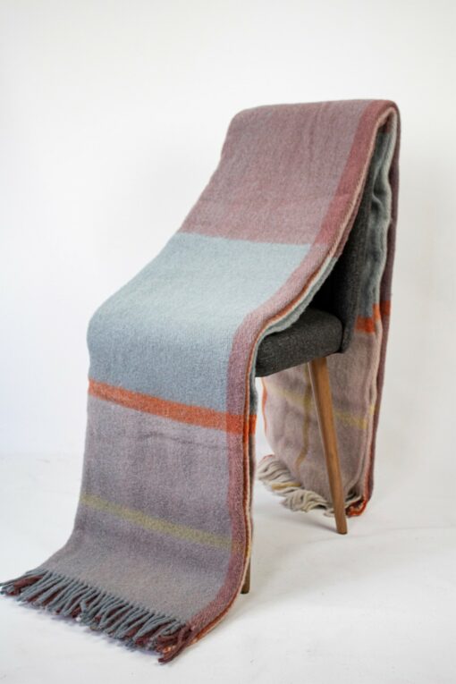 Luxurious 78.5"x86.5" Green/Purple Tartan Plaid Wool Blanket Ultimate Warmth and Style - Image 5